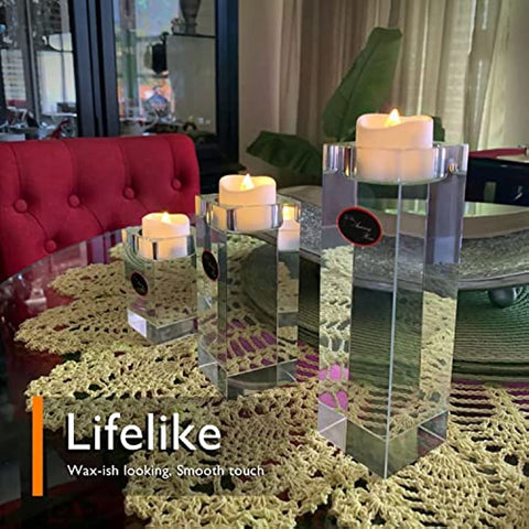 Flameless Tea Lights Candles, Last 5days Longer Battery Operated LED Votive Candles, 12 pcs Flickering Tealights with Warm White Light for Wedding, Valentine's Day, Halloween, Christmas