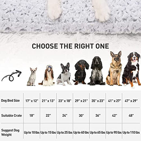 Washable Dog Bed Deluxe Plush Dog Crate Beds Fulffy Comfy Kennel Pad Anti-Slip Pet Sleeping Mat for Large, Jumbo, Medium, Small Dogs Breeds