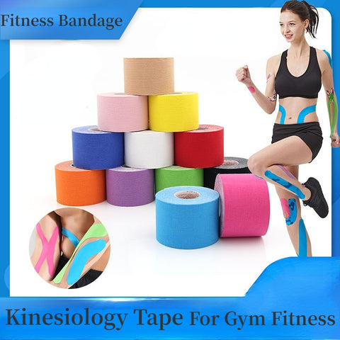 5M Lenght Elastic Kinesiology Tape Gym sports Knee Muscle Protector Fitness Bandage  Athletic Recovery Elastic Tape Muscle Tape