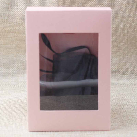5pcs Mixed Color Kraft Paper Box Romantic Wedding Transparent Window Gift Box Candy Chocolate Biscuit Packaging