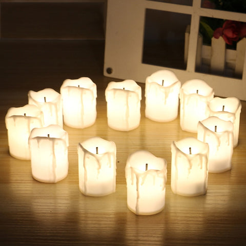 6/12Pcs Flameless LED Candle Light Bright Battery Operated Tea Light with Realistic Flames Christmas Holiday Wedding Home Decor