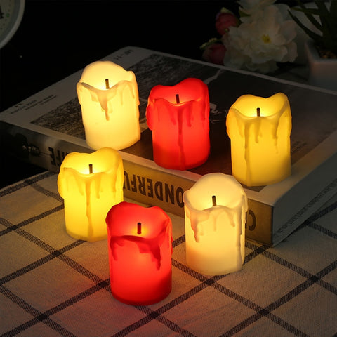 6/12Pcs Flameless LED Candle Light Bright Battery Operated Tea Light with Realistic Flames Christmas Holiday Wedding Home Decor
