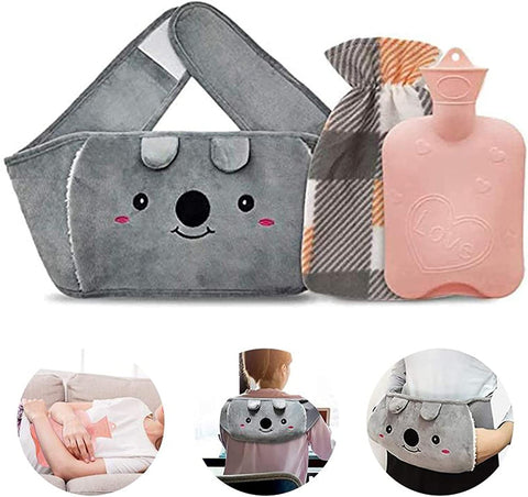 2022 Hot Water Bag Hot Water Bottle Rubber Warm Water Bag Pouch with Soft Waist Cover for Neck and Shoulder Back Hand Legs Waist Warm