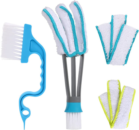 SetSail Blind Duster, Window Blind Cleaner Duster Brush with 4 Microfiber Sleeves Blind Cleaning Tools for Vertical Blinds Air Conditioner Jalousie Dust Ceiling Fans Car Vents Jalousie Dust Collector…