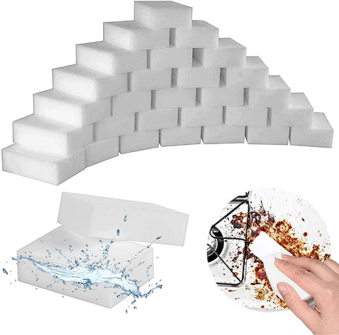 Magic Cleaning Sponge Eraser Sheets, 50 Pack Premium Melamine Sponge Kitchen Scrub Sponge Pads, Dish Sponges, Wall Cleaner, Household Cleaning Sponges for Kitchen, Bathroom, Furniture, Floor
