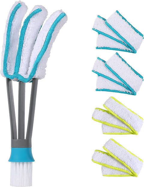 SetSail Blind Duster, Window Blind Cleaner Duster Brush with 4 Microfiber Sleeves Blind Cleaning Tools for Vertical Blinds Air Conditioner Jalousie Dust Ceiling Fans Car Vents Jalousie Dust Collector…