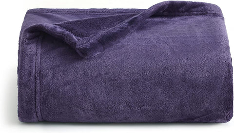 Fleece Blankets Twin Size Grey - 300GSM Lightweight Plush Fuzzy Cozy Soft Twin Blanket for Bed, Sofa, Couch, Travel, Camping, 60x80 inches