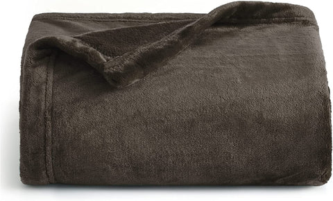 Fleece Blankets Twin Size Grey - 300GSM Lightweight Plush Fuzzy Cozy Soft Twin Blanket for Bed, Sofa, Couch, Travel, Camping, 60x80 inches