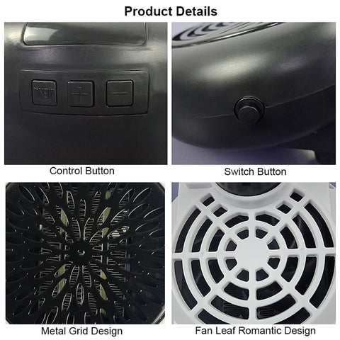 900W Wall Electric Heater Mini Fan Heater Desktop Household Wall Handy Heating Stove Radiator Warmer Machine With Remote