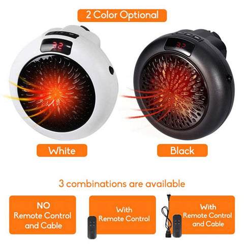 900W Wall Electric Heater Mini Fan Heater Desktop Household Wall Handy Heating Stove Radiator Warmer Machine With Remote