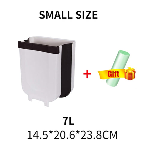 9L Foldable kitchen Trash can With 15PCS Garbage bag Plastic Car Trash Bin kitchen Cabinet trash Storage