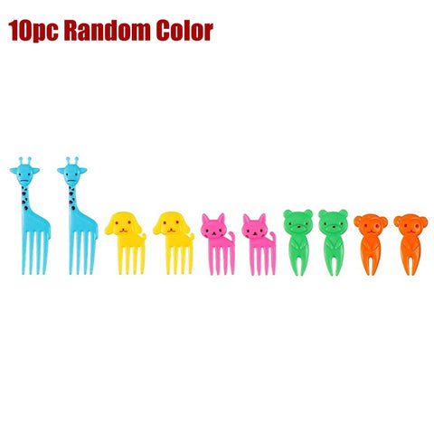 Animal Fruit Fork Food Grade Plastic Mini Cartoon Kids Cake Fruit Toothpick Bento Lunch Bento Accessories Party Decoration