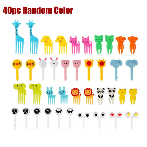 Animal Fruit Fork Food Grade Plastic Mini Cartoon Kids Cake Fruit Toothpick Bento Lunch Bento Accessories Party Decoration