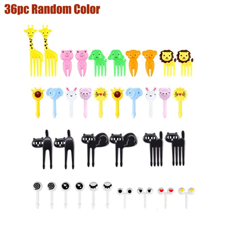 Animal Fruit Fork Food Grade Plastic Mini Cartoon Kids Cake Fruit Toothpick Bento Lunch Bento Accessories Party Decoration