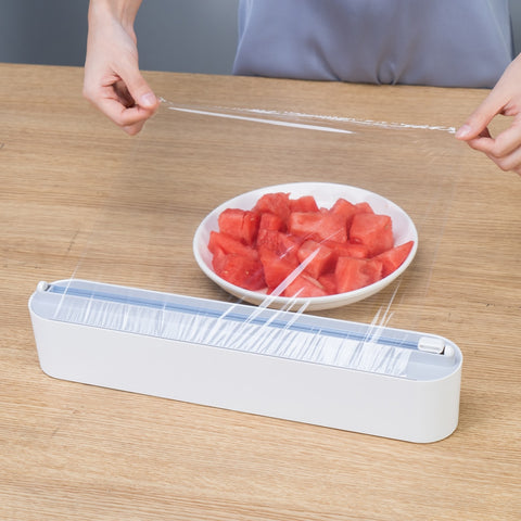 Big Plastic Wrap Cutter Cling Film Cutting Box Tinfoil Cutter Dispenser Kitchen Accessories Wall-mounted Suction Cup