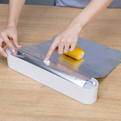 Big Plastic Wrap Cutter Cling Film Cutting Box Tinfoil Cutter Dispenser Kitchen Accessories Wall-mounted Suction Cup