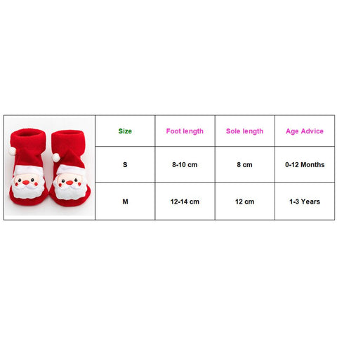 Christmas Baby Socks Winter Thickened Cartoon Baby Non-slip Floor Shoes Christmas Socks 0-2 years Child Toddlers Red Floor Socks