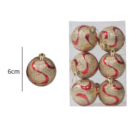 Christmas Balls, 6pcs 6cm Christmas Tree Ornaments Shatterproof Xmas Tree Baubles Christmas Ball Decorations for Home