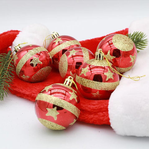 Christmas Balls, 6pcs 6cm Christmas Tree Ornaments Shatterproof Xmas Tree Baubles Christmas Ball Decorations for Home