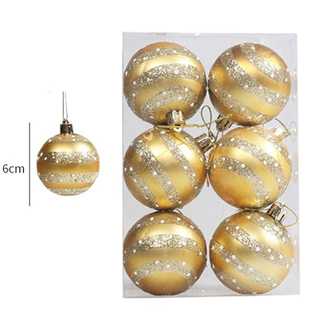 Christmas Balls, 6pcs 6cm Christmas Tree Ornaments Shatterproof Xmas Tree Baubles Christmas Ball Decorations for Home