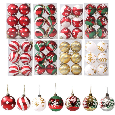 Christmas Balls, 6pcs 6cm Christmas Tree Ornaments Shatterproof Xmas Tree Baubles Christmas Ball Decorations for Home
