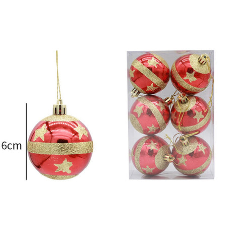 Christmas Balls, 6pcs 6cm Christmas Tree Ornaments Shatterproof Xmas Tree Baubles Christmas Ball Decorations for Home