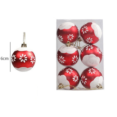 Christmas Balls, 6pcs 6cm Christmas Tree Ornaments Shatterproof Xmas Tree Baubles Christmas Ball Decorations for Home