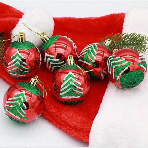 Christmas Balls, 6pcs 6cm Christmas Tree Ornaments Shatterproof Xmas Tree Baubles Christmas Ball Decorations for Home