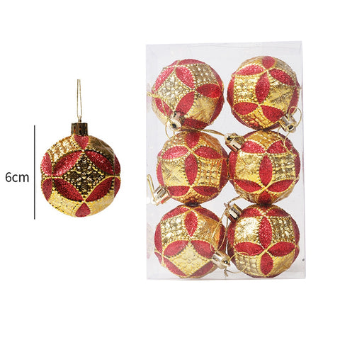 Christmas Balls, 6pcs 6cm Christmas Tree Ornaments Shatterproof Xmas Tree Baubles Christmas Ball Decorations for Home