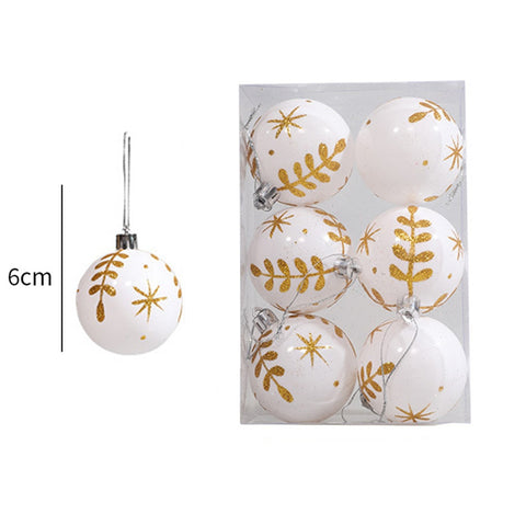 Christmas Balls, 6pcs 6cm Christmas Tree Ornaments Shatterproof Xmas Tree Baubles Christmas Ball Decorations for Home