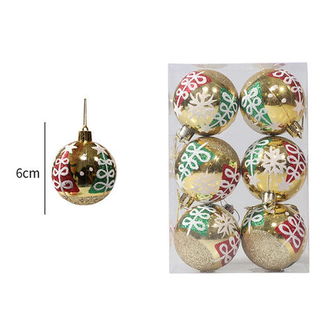 Christmas Balls, 6pcs 6cm Christmas Tree Ornaments Shatterproof Xmas Tree Baubles Christmas Ball Decorations for Home