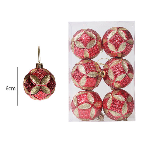 Christmas Balls, 6pcs 6cm Christmas Tree Ornaments Shatterproof Xmas Tree Baubles Christmas Ball Decorations for Home