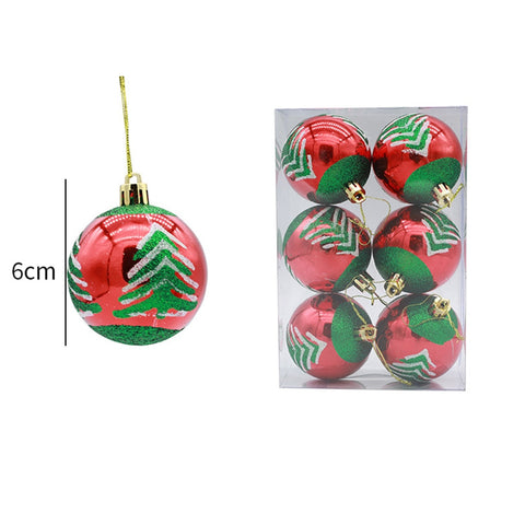 Christmas Balls, 6pcs 6cm Christmas Tree Ornaments Shatterproof Xmas Tree Baubles Christmas Ball Decorations for Home