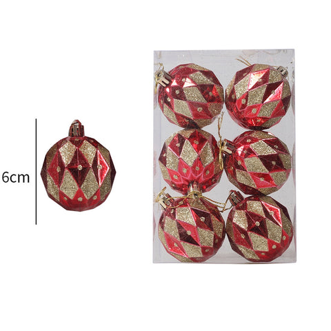 Christmas Balls, 6pcs 6cm Christmas Tree Ornaments Shatterproof Xmas Tree Baubles Christmas Ball Decorations for Home