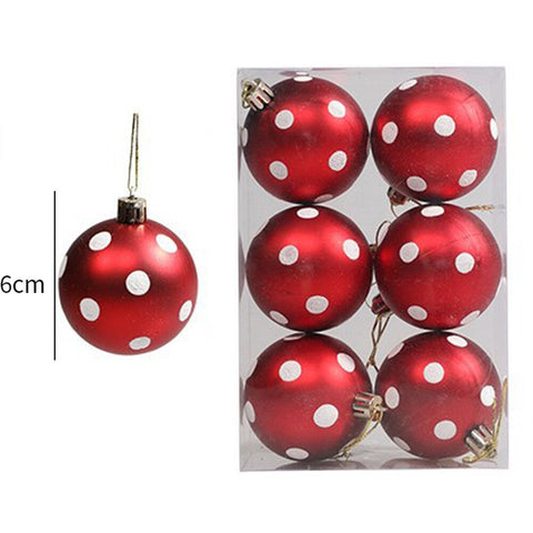 Christmas Balls, 6pcs 6cm Christmas Tree Ornaments Shatterproof Xmas Tree Baubles Christmas Ball Decorations for Home