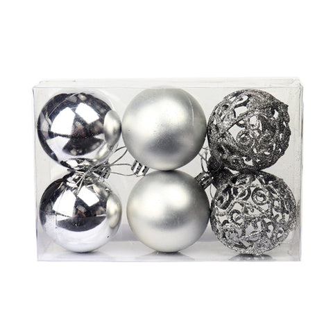 Christmas Balls, 6pcs 6cm Christmas Tree Ornaments Shatterproof Xmas Tree Baubles Christmas Ball Decorations for Home
