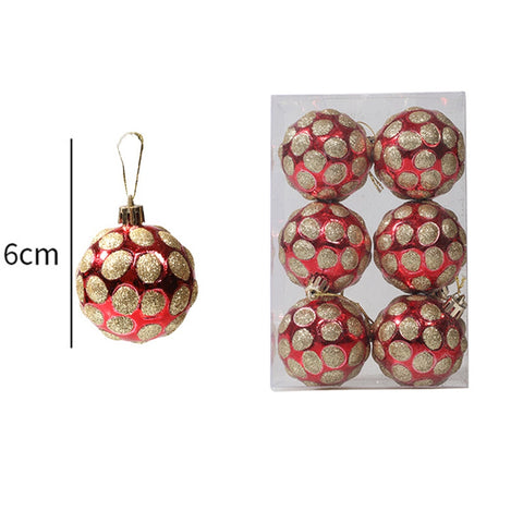 Christmas Balls, 6pcs 6cm Christmas Tree Ornaments Shatterproof Xmas Tree Baubles Christmas Ball Decorations for Home