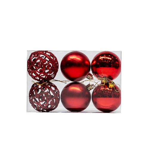 Christmas Balls, 6pcs 6cm Christmas Tree Ornaments Shatterproof Xmas Tree Baubles Christmas Ball Decorations for Home