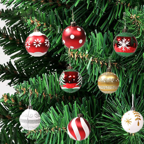 Christmas Balls, 6pcs 6cm Christmas Tree Ornaments Shatterproof Xmas Tree Baubles Christmas Ball Decorations for Home
