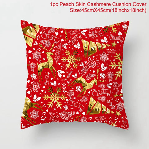 Christmas Cushion Cover Merry Christmas Decor For Home Santa Claus Christmas Ornament Xmas Gift Navidad 2022 Happy New Year 2023