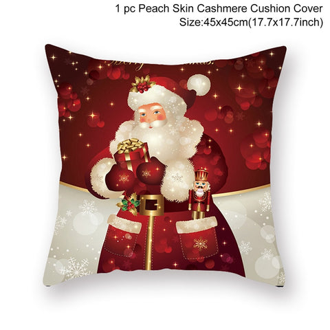 Christmas Cushion Cover Merry Christmas Decor For Home Santa Claus Christmas Ornament Xmas Gift Navidad 2022 Happy New Year 2023