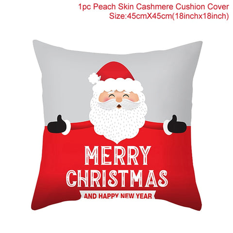 Christmas Cushion Cover Merry Christmas Decor For Home Santa Claus Christmas Ornament Xmas Gift Navidad 2022 Happy New Year 2023