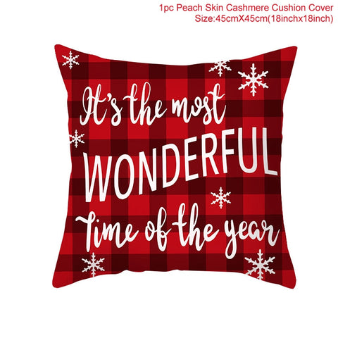 Christmas Cushion Cover Merry Christmas Decor For Home Santa Claus Christmas Ornament Xmas Gift Navidad 2022 Happy New Year 2023