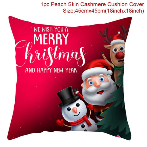 Christmas Cushion Cover Merry Christmas Decor For Home Santa Claus Christmas Ornament Xmas Gift Navidad 2022 Happy New Year 2023