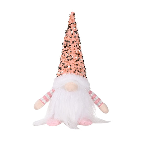 Christmas Decoration Sequins with Lights Rudolph Doll Christmas Gnome with LED Lights Handmade Sequins Sweden Tomte Santa Elf