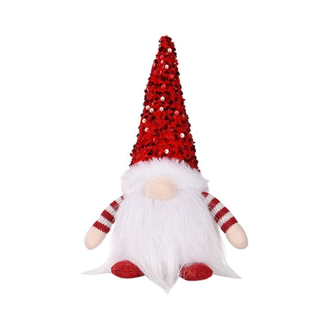 Christmas Decoration Sequins with Lights Rudolph Doll Christmas Gnome with LED Lights Handmade Sequins Sweden Tomte Santa Elf