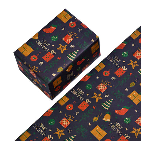 Christmas Gift Wrapping Paper Santa Claus Snowflake Pattern Gift Wrap Artware Kraft Paper Christmas Decorative Gift Packaging
