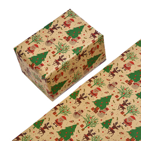 Christmas Gift Wrapping Paper Santa Claus Snowflake Pattern Gift Wrap Artware Kraft Paper Christmas Decorative Gift Packaging