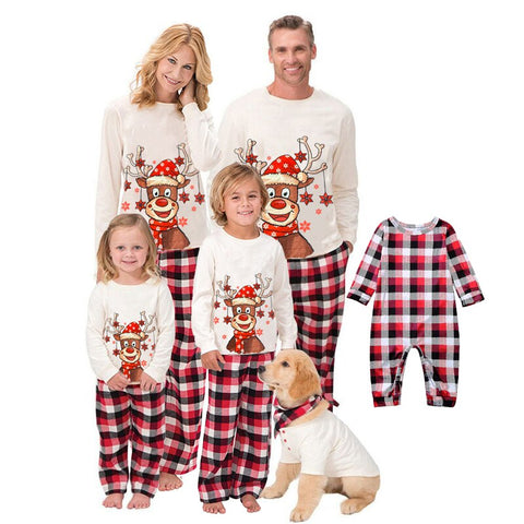 Christmas Pajamas Family Matching Set 2022 Deer Adult Kid Baby Dog Xmas Family Matching Outfits Christmas Family Pyjamas Clothes