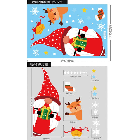 Christmas Santa Claus Window Stickers Wall Ornaments Christmas Pendant Merry Christmas For Home Decor New Year Stickers 2022